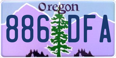 OR license plate 886DFA