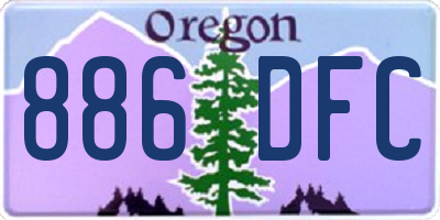 OR license plate 886DFC