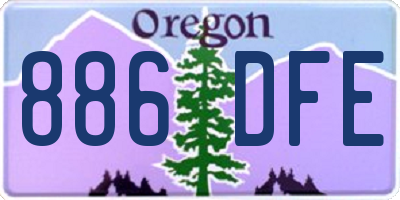 OR license plate 886DFE
