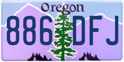 OR license plate 886DFJ