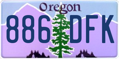 OR license plate 886DFK
