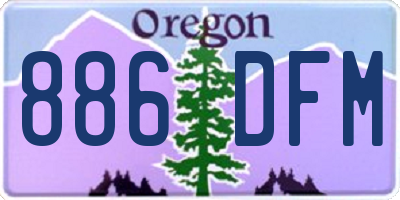OR license plate 886DFM
