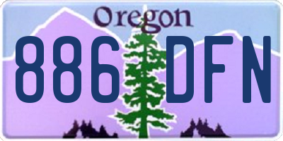 OR license plate 886DFN