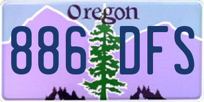 OR license plate 886DFS