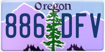 OR license plate 886DFV