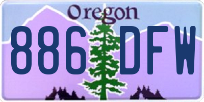 OR license plate 886DFW