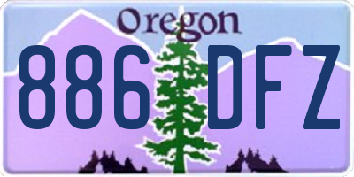 OR license plate 886DFZ