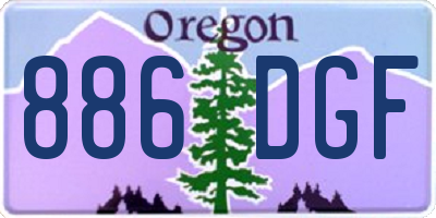 OR license plate 886DGF