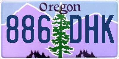 OR license plate 886DHK