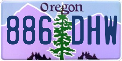 OR license plate 886DHW