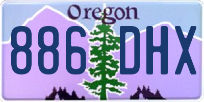OR license plate 886DHX