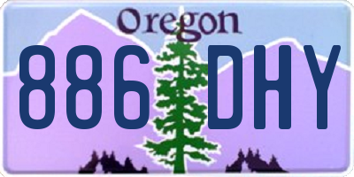 OR license plate 886DHY