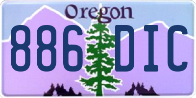 OR license plate 886DIC