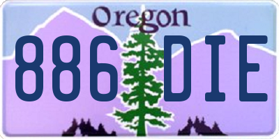 OR license plate 886DIE