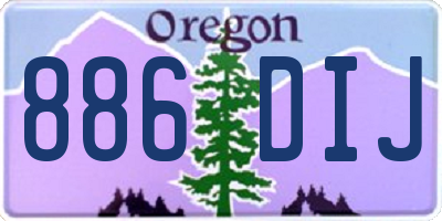 OR license plate 886DIJ