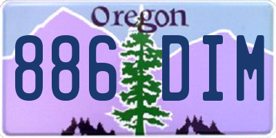 OR license plate 886DIM