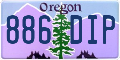 OR license plate 886DIP