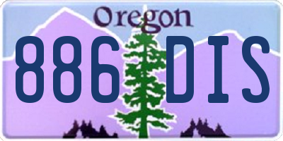 OR license plate 886DIS