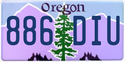 OR license plate 886DIU