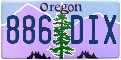 OR license plate 886DIX