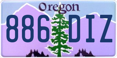 OR license plate 886DIZ