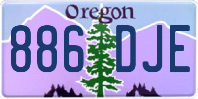 OR license plate 886DJE