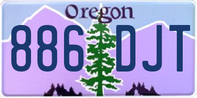 OR license plate 886DJT