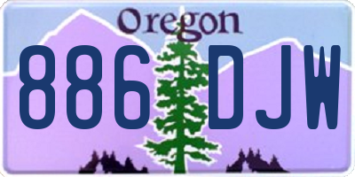 OR license plate 886DJW