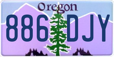 OR license plate 886DJY