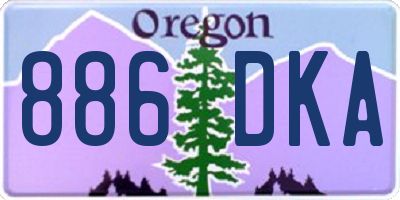 OR license plate 886DKA