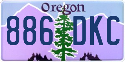 OR license plate 886DKC