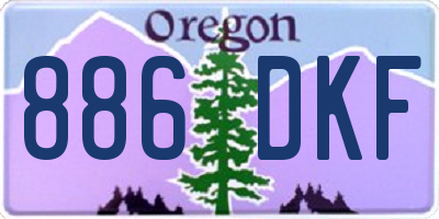OR license plate 886DKF