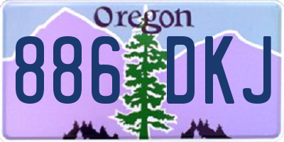 OR license plate 886DKJ