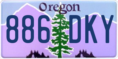 OR license plate 886DKY