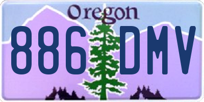 OR license plate 886DMV