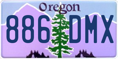 OR license plate 886DMX