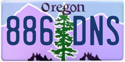 OR license plate 886DNS