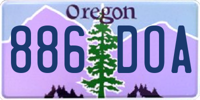 OR license plate 886DOA