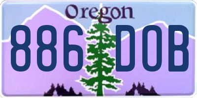 OR license plate 886DOB