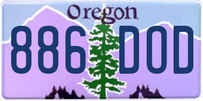 OR license plate 886DOD
