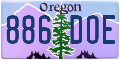 OR license plate 886DOE