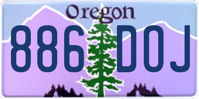 OR license plate 886DOJ