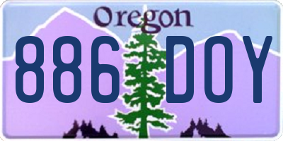 OR license plate 886DOY