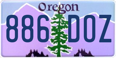 OR license plate 886DOZ