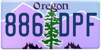 OR license plate 886DPF