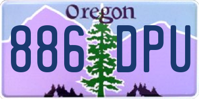 OR license plate 886DPU