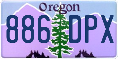 OR license plate 886DPX