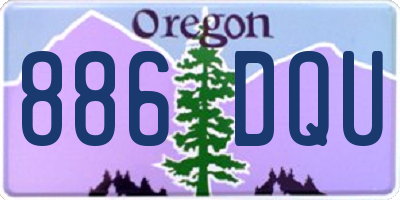 OR license plate 886DQU