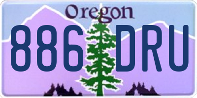 OR license plate 886DRU