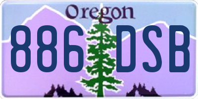 OR license plate 886DSB